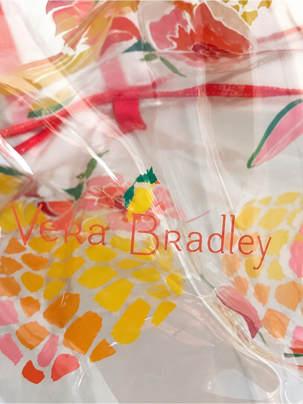 Vera Bradley Plastic See Through Toucan Pineapple Crab Beach Bag + Pouch… - Picture 4 of 5